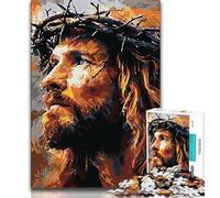 Puzzle per adolescenti da 1000 pezzi, Gesù, sfida difficile antistress con poster abbinato e foglio di quiz, 38x26cm