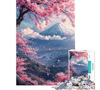Puzzle per adolescenti da 1000 pezzi Giappone Monte Fuji Sakura Puzzle per adulti gioco rompicapo regalo per donne attività divertenti da fare a casa (dimensioni 38x52cm)