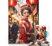 Puzzle per adolescenti da 1000 pezzi, Giappone, Tokyo, ragazza asiatica, gioco pratico, difficile e stimolante, regalo di gioco impegnativo 38x52cm