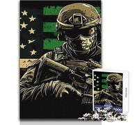 Puzzle per adolescenti da 1000 pezzi, giocattolo artistico con soldato americano, gioco intellettuale per il divertimento in famiglia, regalo di compleanno, dimensioni 50x75cm
