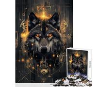 Puzzle per adolescenti da 1000 pezzi giocattolo divino a forma di lupo decorazione da parete regali di Babbo Natale segreto giochi divertenti attività divertenti a casa dimensioni 50x75cm