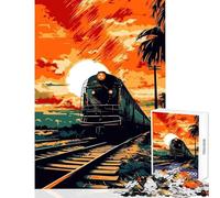 Puzzle per adolescenti da 1000 pezzi giocattolo educativo a forma di vecchio treno ottimi regali e giocattoli per famiglie adatti per la decorazione della scrivania dimensioni 50x75cm