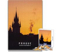 Puzzle per adolescenti da 1000 pezzi, gioco educativo per famiglie a Praga, migliora la memoria, regali di Babbo Natale segreto, dimensioni 38x52cm