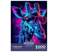 Puzzle Per Adolescenti Da 1000 Pezzi Giraffe Neon Puzzle Per Adulti Giochi Rilassanti Sfida Difficile Interazione Genitore-figlio 70x50cm/1000pcs