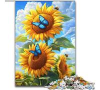 Puzzle per adolescenti da 1000 pezzi, girasole e farfalla, giocattoli, giochi educativi, antistress, per migliorare l'amore tra coppie (dimensioni 50x75cm)