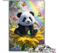 Puzzle per adolescenti da 1000 pezzi Girasole Panda, educativo e didattico, ideale come regalo per tutta la famiglia (dimensioni 26x38cm)