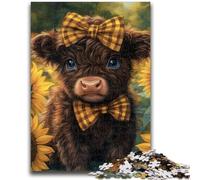 Puzzle per adolescenti da 1000 pezzi Girasole Yak, impegnativo da completare ma divertente e umoristico gioco educativo per compleanni 26x38cm