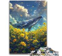 Puzzle per adolescenti da 1000 pezzi, girasoli e balene, giocattoli educativi, decorazioni per la casa uniche e regali per bambini dai 14 anni in su, 38x26cm