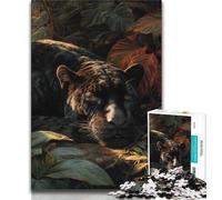 Puzzle per adolescenti da 1000 pezzi, giungla selvaggia, pantera nera, giochi educativi, decorazione per la casa, ideale come regalo per tutta la famiglia (75x50cm)