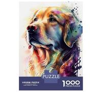 Puzzle Per Adolescenti Da 1000 Pezzi Golden Retriever Color Puzzle Per Adulti Giochi Rilassanti Sfida Difficile Interazione Genitore-figlio 38x26cm/1000pcs