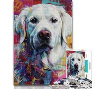 Puzzle per adolescenti da 1000 pezzi, Golden Retriever, dipinto a olio, giocattoli, giochi educativi, ottimi regali e giocattoli antistress, 50x75cm