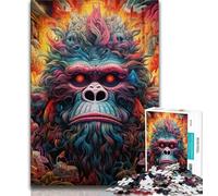 Puzzle per adolescenti da 1000 pezzi gorilla colorati puzzle per adolescenti giochi educativi decorazione per la casa adatti per la decorazione del desktop 26x38cm