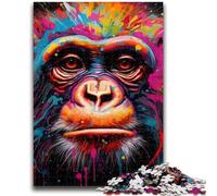 Puzzle per adolescenti da 1000 pezzi, gorilla colorati, puzzle per adolescenti, giochi educativi, decorazione per la casa, adatti per la decorazione del desktop (26x38cm)
