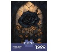 Puzzle Per Adolescenti Da 1000 Pezzi Gothic Rose Stained Glass Puzzle Per Adulti Gioco Pratico Migliora La Memoria Ottimo Regalo Per I Giocatori 70x50cm/1000pcs
