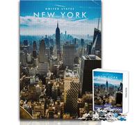 Puzzle per adolescenti da 1000 pezzi, grattacielo di New York, bellissimo gioco di design, un'opera d'arte, giocattoli antistress, dimensioni 38x26cm
