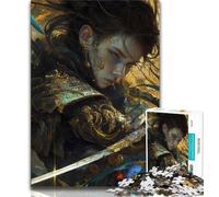 Puzzle per adolescenti da 1000 pezzi, guerriera ninja giapponese, giochi educativi, decorazione per la casa, adatti per la decorazione del desktop, 38x26cm