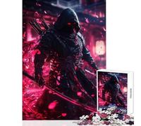 Puzzle per adolescenti da 1000 pezzi Guerriero ombra con katana giocattolo decorazione da parete opera d'arte regalo giochi educativi adatto per la decorazione del desktop dimensioni 38x52cm