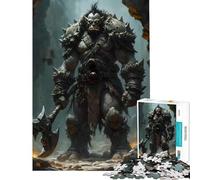 Puzzle per adolescenti da 1000 pezzi guerriero orco con ascia difficile e stimolante regalo per donne giochi divertenti per ragazzi dai 14 anni in su (38x52cm)