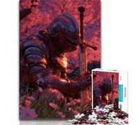 Puzzle per adolescenti da 1000 pezzi, Guerriero sotto i ciliegi in fiore, gioco educativo per famiglie con pezzi completamente interconnessi di forma casuale, 38x26cm