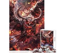 Puzzle per adolescenti da 1000 pezzi: Gufo demoniaco dall'inferno gioco interattivo difficile antistress per migliorare l'amore tra le coppie (75x50cm)