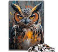 Puzzle per adolescenti da 1000 pezzi, gufo misterioso, difficile da completare ma divertente e umoristico gioco educativo per il compleanno, 26x38cm