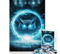 Puzzle per adolescenti da 1000 pezzi gufo mistico con cerchio luminoso giocattoli per la decorazione della casa regali di Babbo Natale segreto giochi per famiglie aiuta l'esercizio del cervello