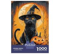 Puzzle Per Adolescenti Da 1000 Pezzi Halloween Black Cat Puzzle Per Adulti Gioco Pratico Migliora La Memoria Ottimo Regalo Per I Giocatori 70x50cm/1000pcs