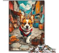 Puzzle per adolescenti da 1000 pezzi Happy Corgi, apprendimento educativo, ideale come regalo per tutta la famiglia dimensioni 26x38cm
