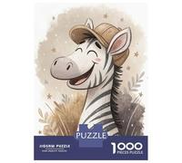Puzzle Per Adolescenti Da 1000 Pezzi Happy Zebra Wearing A Hat Puzzle Per Adulti Giochi Per Famiglie Ma Divertenti E Umoristici Sfida Educativa 38x26cm/1000pcs