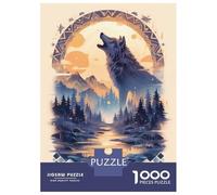 Puzzle Per Adolescenti Da 1000 Pezzi Harmony Wolf Howl at Dusk Puzzle Per Adolescenti Giocattolo Decorazione Da Parete Corsa Di Velocità Gioco Impegnativo Regali 38x26cm/1000pcs