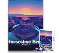 Puzzle per adolescenti da 1000 pezzi Horseshoe Bend Arizona Paesaggio Illustrazione Rompicapo Giochi per famiglie Sfida difficile Giocattolo educativo Dimensioni 38x52cm