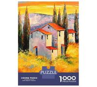 Puzzle Per Adolescenti Da 1000 Pezzi Houses near The Mountains Puzzle Per Adulti Gioco Pratico Assemblaggio Del Modello Sfida Educativa 38x26cm/1000pcs