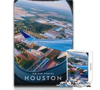 Puzzle per adolescenti da 1000 pezzi Houston Skyview Gioco educativo per famiglie Migliora la memoria Regali di Babbo Natale segreto Dimensioni 38x52cm