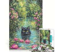 Puzzle per adolescenti da 1000 pezzi "I gatti di Monet" gioco rompicapo attività divertenti da fare a casa regalo per donne 38x52cm