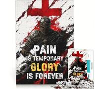 Puzzle per adolescenti da 1000 pezzi "Il dolore è temporaneo la gloria è eterna" Gioco per tutta la famiglia divertimento a casa regalo di compleanno regalo di viaggio 38x26cm
