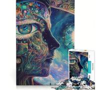 Puzzle per adolescenti da 1000 pezzi "Il risveglio del terzo occhio", giocattolo fai-da-te, taglio di precisione, con pezzi di forma casuale completamente ad incastro, 38x26cm