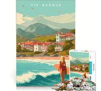 Puzzle per adolescenti da 1000 pezzi, immagine dei Paesi Baschi, gioco per famiglie, attività divertenti da fare in casa, regalo di compleanno, regalo di viaggio 38x52cm
