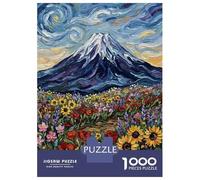 Puzzle Per Adolescenti Da 1000 Pezzi Impressionist Mountain Landscape with Flowers Puzzle Per Adulti Giocattoli Antistress Sfida Difficile Gioco Impegnativo Regali 70x50cm/1000pcs