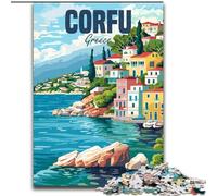 Puzzle per adolescenti da 1000 pezzi, isola di Corfù, Grecia, per età 14+, adatto per coppie, attività divertenti da fare a casa, regalo di compleanno, regali di viaggio, 50x75cm