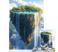 Puzzle per adolescenti da 1000 pezzi Isola galleggiante con cascata e piscina giocattolo educativo idee regalo per giochi educativi che migliorano l'amore tra coppie dimensioni 50x75cm