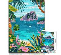 Puzzle per adolescenti da 1000 pezzi, isola tropicale, paesaggio marino, Capri, Italia, bellissimo gioco di design, un'opera d'arte, giocattoli antistress, dimensioni 50x75cm