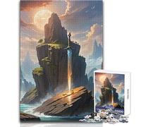 Puzzle per adolescenti da 1000 pezzi, ispirato alla spada Excalibur, bellissimo gioco di design, decorazione perfetta, regalo per compleanni, dimensioni 38x26cm