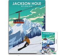 Puzzle per adolescenti da 1000 pezzi Jackson Hole Travel Art, analisi pratica del gioco e logica, regalo per compleanni, dimensioni 50x75cm