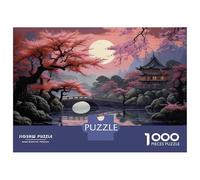 Puzzle Per Adolescenti Da 1000 Pezzi Japanese Garden with Full Moon Puzzle Per Adolescenti Giocattolo Decorazione Da Parete Corsa Di Velocità Gioco Impegnativo Regali 70x50cm/1000pcs