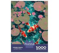 Puzzle Per Adolescenti Da 1000 Pezzi Japanese Pond of Koi Fish And Lily Pads Puzzle Per Adolescenti Giochi Rilassanti Regali Per Donne Regali Per Amici E Familiari 38x26cm/1000pcs