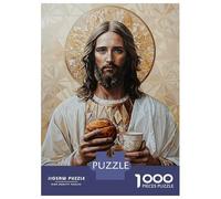 Puzzle Per Adolescenti Da 1000 Pezzi Jesus with Bread And Chalice Puzzle Per Adulti Giochi Rilassanti Regalo Di Compleanno Regali Per Amici E Familiari 70x50cm/1000pcs