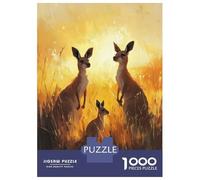Puzzle Per Adolescenti Da 1000 Pezzi Kangaroo Family Sunset Puzzle Per Adulti Giochi Rilassanti Decorazione Perfetta Gioco Stimolante Regali 70x50cm/1000pcs