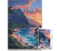 Puzzle per adolescenti da 1000 pezzi Kauai Hawaii Pixel Art Analisi pratica del gioco e logica Regalo per compleanni Dimensioni 38x52cm