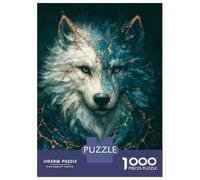 Puzzle Per Adolescenti Da 1000 Pezzi Kintsugi Wolf Spirit in Blue And Gold Puzzle Per Adulti Gioco Pratico Migliora La Memoria Ottimo Regalo Per I Giocatori 52x38cm/1000pcs