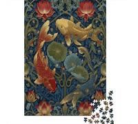 Puzzle Per Adolescenti Da 1000 Pezzi Koi Fish Pond Pattern-2 Puzzle Per Adulti Giocattoli Fai Da Te Analisi E Logica Divertimento Attività A Casa, 38x26cm/1000pcs